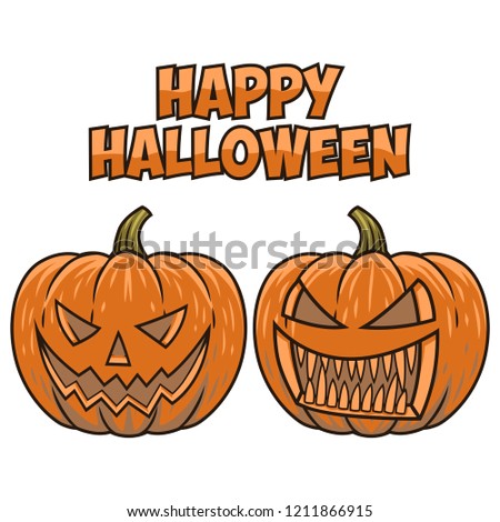 Happy Halloween Pumkin Vector Illustration