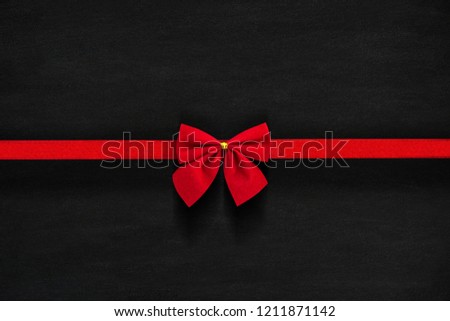 Red Bow Isolated on Black