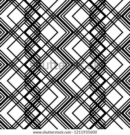 Design seamless monochrome diamond pattern. Abstract zigzag background. Vector art