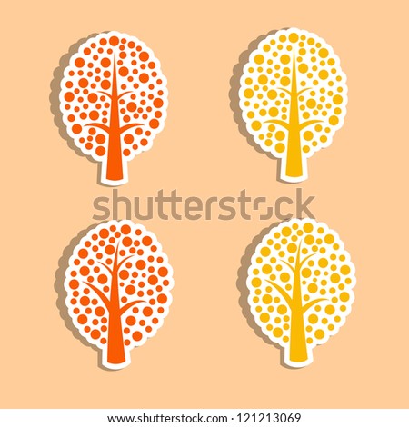 For a tree is decorated or icon Vector illustration.