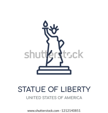 Statue of liberty icon. Statue of liberty linear symbol design from United states of america collection. Simple outline element vector illustration on white background.