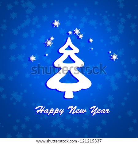 Christmas tree with blue background
