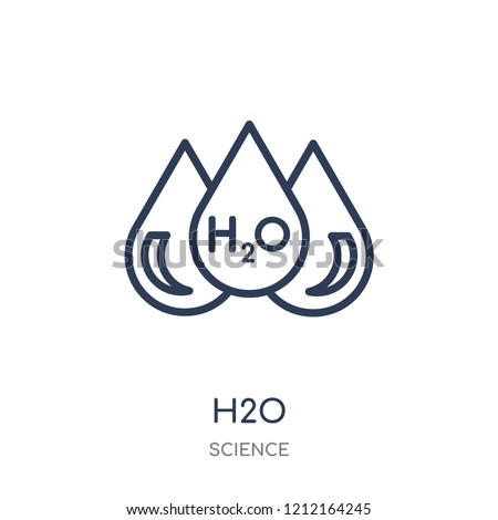 H2o icon. H2o linear symbol design from Science collection. Simple outline element vector illustration on white background. Royalty-Free Stock Photo #1212164245