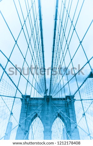 Brooklyn Bridge edited in blue color