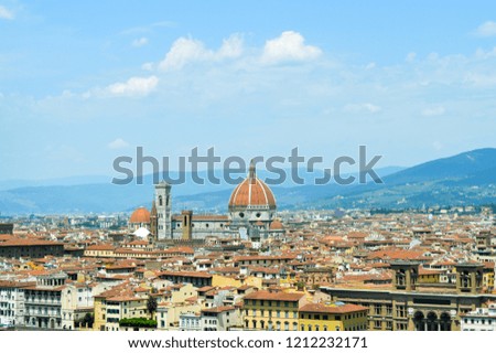 City ​​of florence with Cathedral of Santa Maria del Fiore in the center