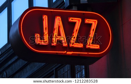 Outdoor Neon Sign Jazz in New York City