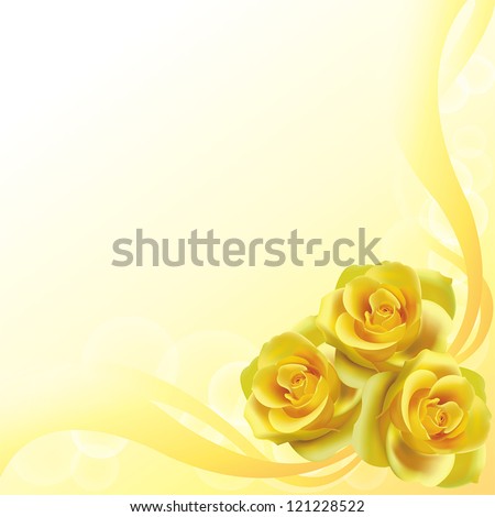 Yellow roses flower background pattern layout for love, wedding and valentine festival and can be use for invitation card, create by vector Royalty-Free Stock Photo #121228522