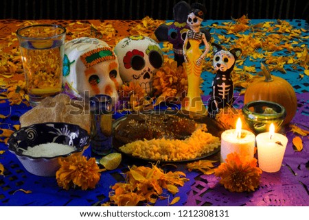 The traditional mexican offering of the day of the dead. 