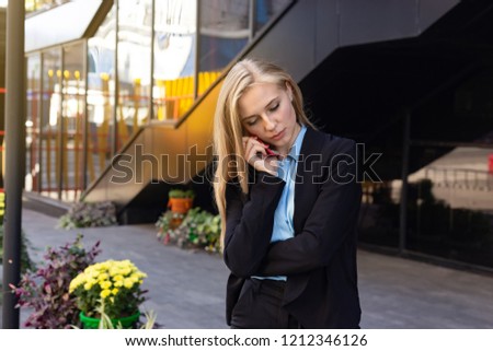 Modern young woman in a big city