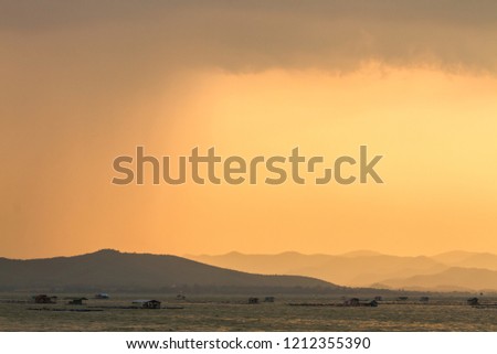 Sunset at Kra-siao Dam,Dan Chang District,Suphan Buri Province,Thailand
