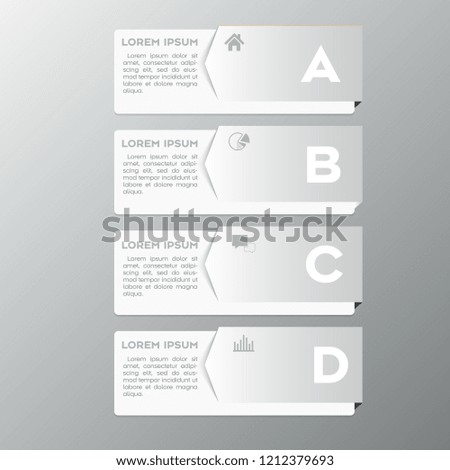 Modern  White infographics 4 options. , steps, parts. Can be used for workflow layout, diagram, step by step infographics, graph, chart, diagram, web design.