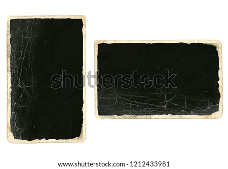 Old photos paper isolated on white background. Royalty-Free Stock Photo #1212433981
