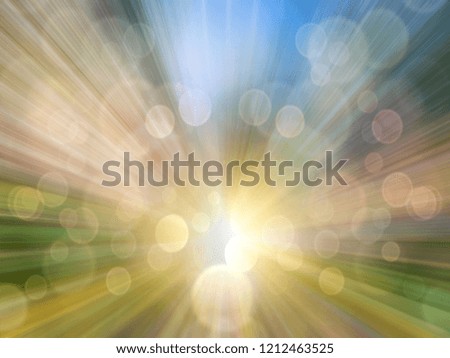 Abstract soft and blurred with bokeh of ray light action background concept