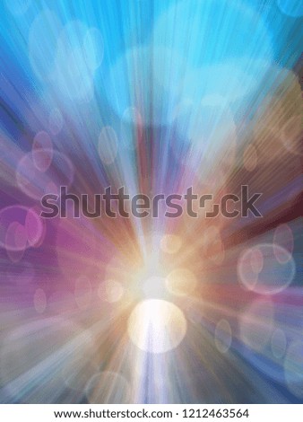 Abstract soft and blurred with bokeh of ray light action background concept