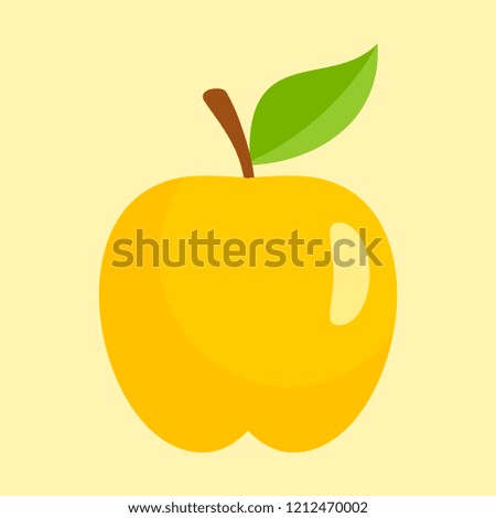 Gold apple icon. Flat illustration of gold apple icon for web design