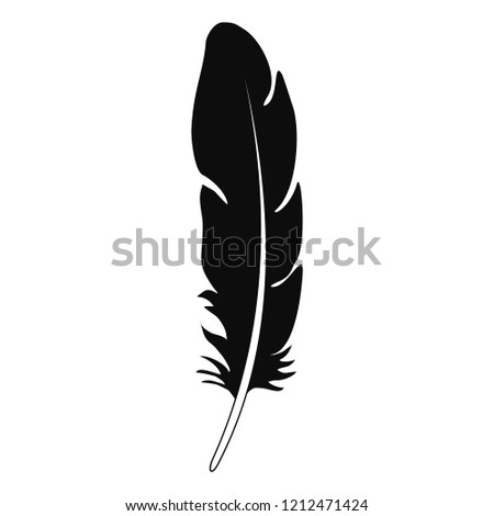 Rainbow feather icon. Simple illustration of rainbow feather icon for web design isolated on white background