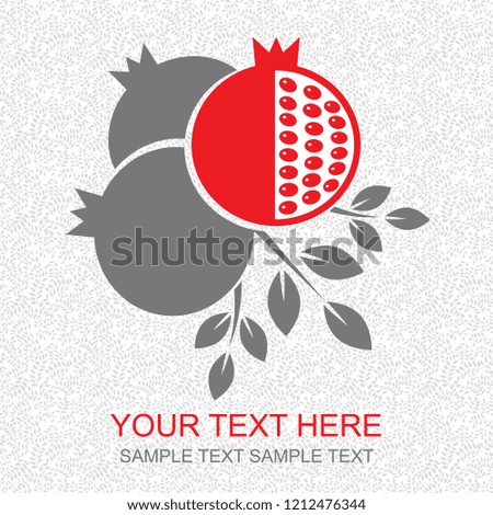 Card with pomegranate. Vector illustration.