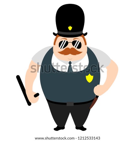 Isolated cute police cartoon character. Vector illustration design