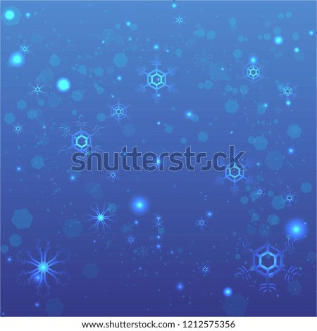 Cute cartoon abstract snowflake background template for web and print. Happy new year, merry christmas , creative winter texture