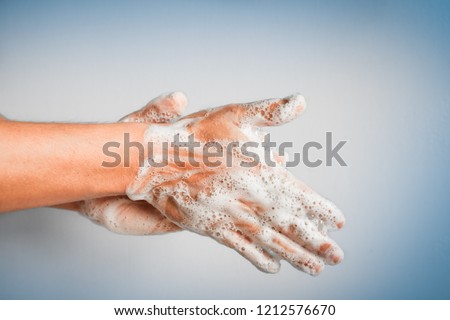 Wash your hands. Health- cleanliness concept.  Royalty-Free Stock Photo #1212576670