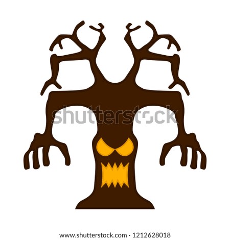 Isolated halloween haunted tree. Vector illustration design