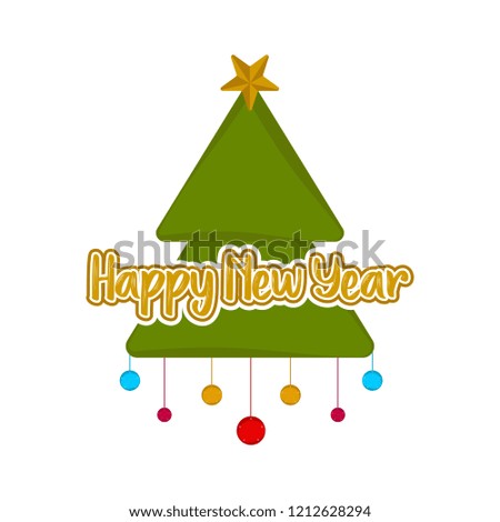 Christmas tree icon. Happy new year. Vector illustration design