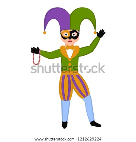 Isolated man with mardi gras clothes. Vector illustration design