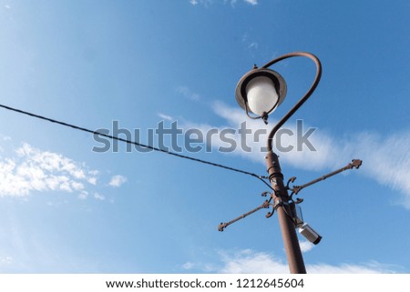 Lamp Post and blue sky background