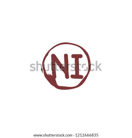 N I NI Initial abstract logo concept vector