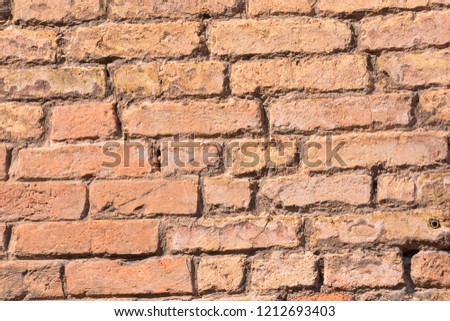 old red brick wall background, digital photo picture as a background