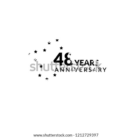 grunge 48 years anniversary celebration simple logo