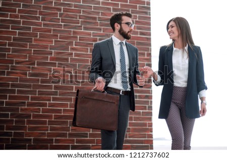 business couple on the background of a modern office