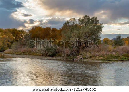 Beautiful picture of sunet on the Arkansas river in Fremont county Colorado.