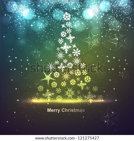Abstract Snowflakes christmas tree bright colorful vector