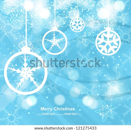 Abstract Snowflakes blue colorful christmas ball vector design