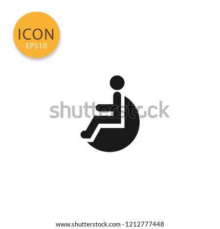 Disabled handicap icon flat style in black color vector illustration on white background.