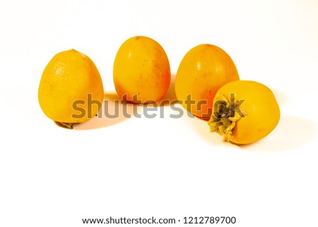 orange persimmon on a white background