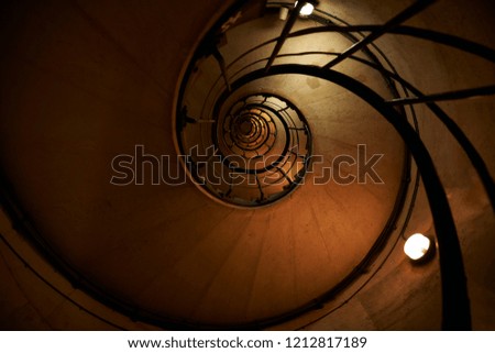 Spiral stair way at Arc de Triomphe Paris France in October 4, 2012