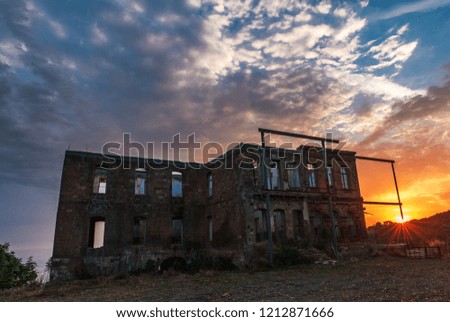Exterior of old ruined abandoned house