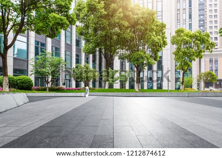 Urban modern architecture partial space and square platform. Royalty-Free Stock Photo #1212874612