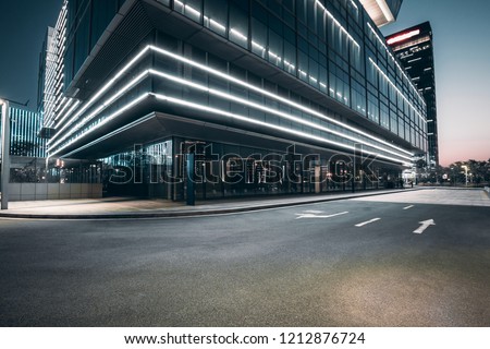 The square platform of urban modern building business office area. Royalty-Free Stock Photo #1212876724