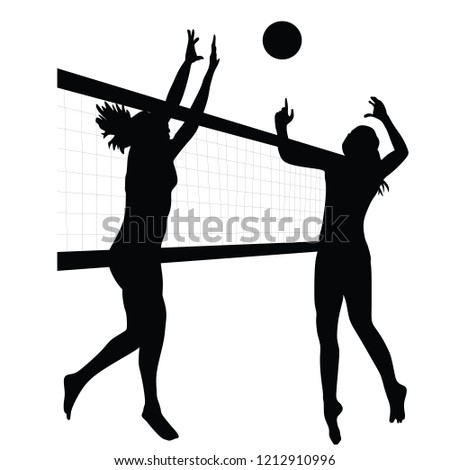 Beach volleyball player vector illustration isolated on white background. Volleyball girl in action. Summer time enjoying on sand. Girl sport activity. Active life style.