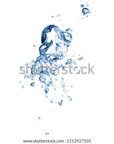 ascending picturesque underwater bubbles isolated on white background