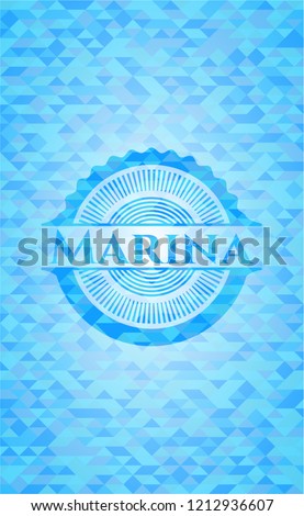Marina light blue mosaic emblem