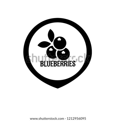 blueberries icon and Map Marker