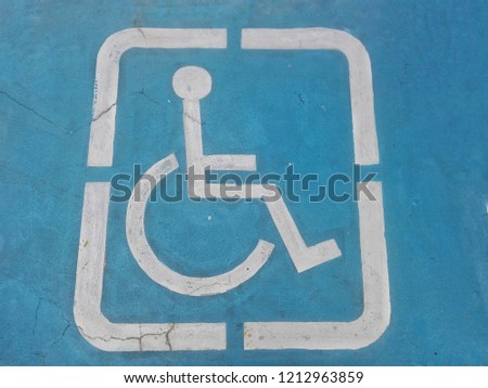 Broken ground with the symbol of the disabled Parking lot, extravaganza Especially individuals