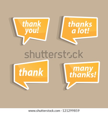 Speech bubbles to talk about thank A vector illustration.