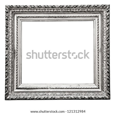vintage silver  frame, isolated on white
