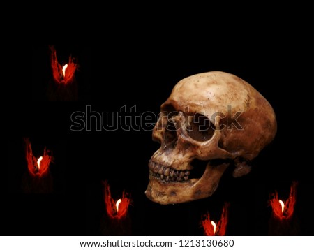 Skulls and lights on Halloween October 31st