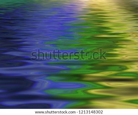 Abstract beautiful soft and blurred colorful surface of water rippled background and reflection